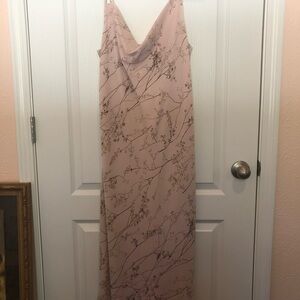 Vintage New York & Company Blush Floral Maxi Dress with Bead Detail